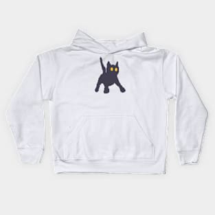 Funny Black Cat Meme Pixel Art Kids Hoodie